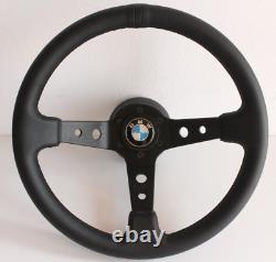 Steering Wheel fits For BMW Deep Dish Leather Black E38 E39 E46 Z3 Sport 99-04