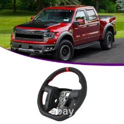 Steering Wheel for FORD F150 (Raptor) 2009-2014, Full Leather with Red Shaft