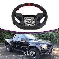 Steering Wheel for FORD F150 (Raptor) 2009-2014, Full Leather with Red Shaft