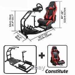 Supllueer Racing Wheel Stand Simulator Cockpit with Seat fit Logitech G29 G920