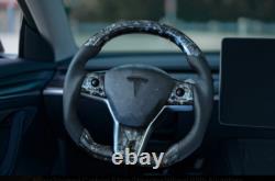 Tesla Model 3 & Y Forged Carbon Heated Steering Wheel with Alcantara