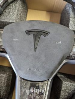 Tesla Model 3 & Y Forged Carbon Heated Steering Wheel with Alcantara