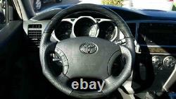 Toyota 4RUNNER 2003-2009 BLACK wood genuine leather steering wheel-SPORTS