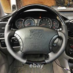 Toyota SEQUOIA 2003-2007 Black Wood PIANO genuine leather steering wheel-SPORTS