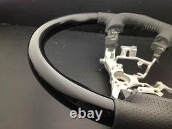 Toyota SEQUOIA 2003-2007 Black Wood PIANO genuine leather steering wheel-SPORTS
