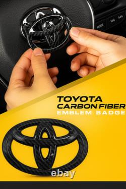 Toyota Steering Wheel Emblem Carbon Fiber Corolla Hilux Camry 4Runner Tacoma
