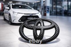 Toyota Steering Wheel Emblem Carbon Fiber Corolla Hilux Camry 4Runner Tacoma