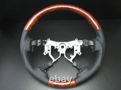 Toyota TUNDRA 2nd Gen 2007-2013 Burl wood genuine leather steering wheel-SPORTS