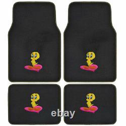 Tweety Bird Classic Front Rear Car Floor Mats Seat Covers & Steering Wheel Cover