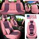 Us Cute Girl Car Seat Covers Pink Pu Leather Universal Fits 5-sits Suv Cushion