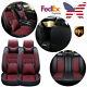 Us Deluxe Pu Leather Red Car Seat Cover Front&rear Cushion For Toyota Ford 2020