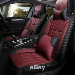 US Deluxe PU Leather RED Car Seat Cover Front&Rear Cushion For Toyota Ford 2020