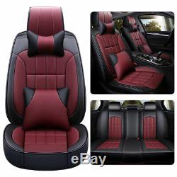 US Deluxe PU Leather RED Car Seat Cover Front&Rear Cushion For Toyota Ford 2020