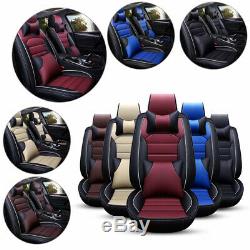 US Luxury 11pcs Car Seat Cover Cushion Front+Rear Full Set PU Leather Protector