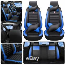 US Luxury 11pcs Car Seat Cover Cushion Front+Rear Full Set PU Leather Protector