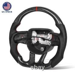 US Stock Heated Carbon Fiber Steering Wheel For 15- 26 Dodge Charger Challenger