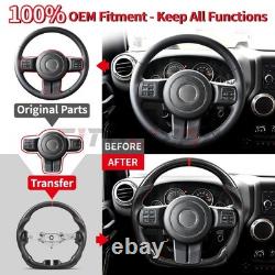 US Stock Real Carbon Fiber Steering Wheel For Jeep Wrangler JK JKU 2011-2017