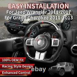 US Stock Real Carbon Fiber Steering Wheel For Jeep Wrangler JK JKU 2011-2017