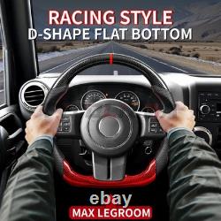 US Stock Real Carbon Fiber Steering Wheel For Jeep Wrangler JK JKU 2011-2017