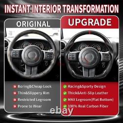 US Stock Real Carbon Fiber Steering Wheel For Jeep Wrangler JK JKU 2011-2017