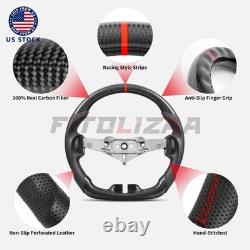 US Stock Real Carbon Fiber Steering Wheel For Jeep Wrangler JK JKU 2011-2017