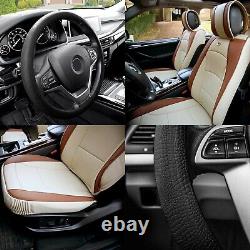 Ultra Comfort Leatherette Seat Cushions Front with Black Steering Wheel Cover