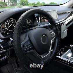 Ultra Comfort Leatherette Seat Cushions Front with Black Steering Wheel Cover