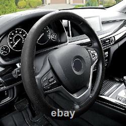 Ultra Comfort Leatherette Seat Cushions Front with Black Steering Wheel Cover