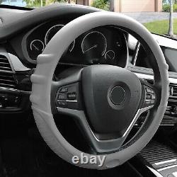 Ultra Comfort Leatherette Seat Cushions Front with Gray Steering Wheel Cover