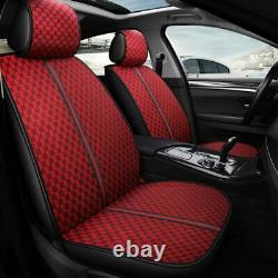 Universal 5-Seats Car Seat Cover Full Set Front Rear withSteering Wheel + Cushions