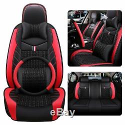 Universal 5-Seats Car Seat Covers PU Leather Front Rear Cushion Accessories Set