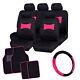 Universal Car Seat Covers With Lace Steering Wheel Cover Car Floor Mats Pink