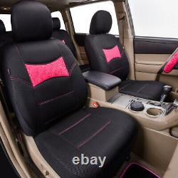 Universal Car Seat Covers with lace Steering Wheel Cover Car Floor Mats Pink