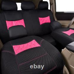 Universal Car Seat Covers with lace Steering Wheel Cover Car Floor Mats Pink