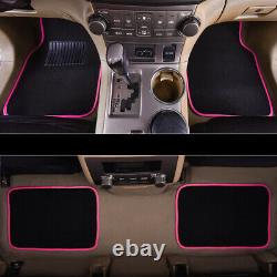 Universal Car Seat Covers with lace Steering Wheel Cover Car Floor Mats Pink