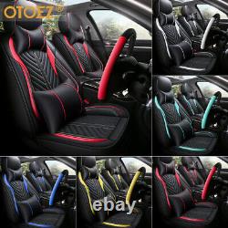 Universal Luxury Leather Car 5 Seat Covers Front Rear Interior Cushion Protector