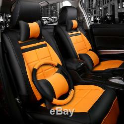Universe Sport Car Seat Cover Cushion Headrest Steering Wheel Cover PU Leather