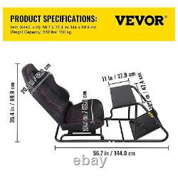 VEVOR Racing Steering Wheel Stand Racing Simulator Seat with Gear Shifter Mount