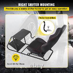 VEVOR Simulator Cockpit Seat Gaming Chair with Steering Wheel Stand For Adults