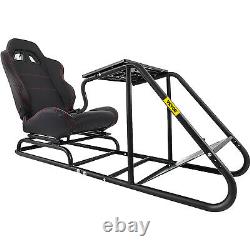 VEVOR Simulator Cockpit Seat Gaming Chair with Steering Wheel Stand For Adults