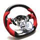 Vins Real Carbon Fiber Steering Wheel For Nissan 370z Z34 With Red Leather