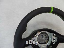 VW Golf IV Seat Leon MK1 Toledo Fabia steering wheel leather sport flat green
