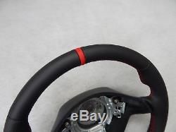 VW Golf IV Seat Leon MK1 Toledo Fabia steering wheel leather sport flat red ring
