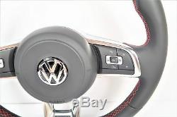 Volkswagen VW Golf Polo Passat Scirocco Jetta GTI R32 Steering Wheel Red Stitch