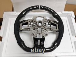 White-stitched carbon fiber steering wheel for the 2016-2017 Ford Mustang GT US