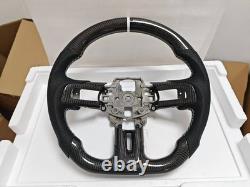 White-stitched carbon fiber steering wheel for the 2016-2017 Ford Mustang GT US