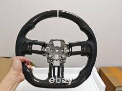 White-stitched carbon fiber steering wheel for the 2016-2017 Ford Mustang GT US