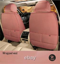 Winter Plush Car Seat Warm Pad & Steering Wheel Cover Full Set Universal Red USA