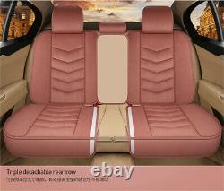 Winter Rust Red Plush Fur 5 Seats Car Seat Cover Cushions +Steering Wheel Cover