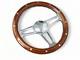 Wood Steering Wheel 14 Inch Aluminum W Installation Adapter And Horn Chevy 69-94